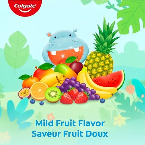 Colgate My First Infant and Toddler Training Toothpaste, Fluoride Free Baby Toothpaste, Ages 0-24 Months, Safe If Swallowed, Gently Cleans and Removes Plaque with Brushing, Mild Fruit Flavour, 40 mL — view 3