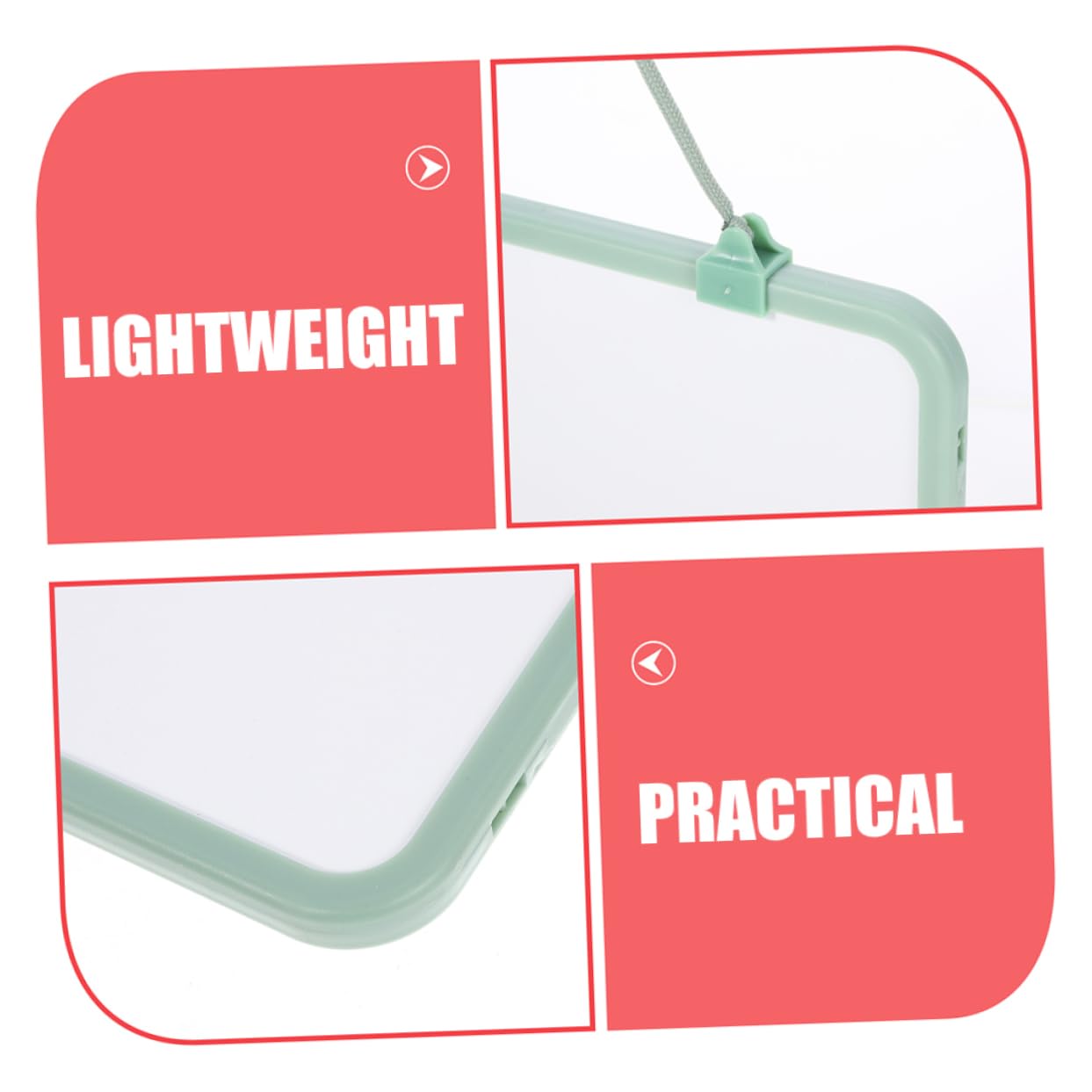 NUOBESTY Tableau Blanc Effaçable à Sec 2pcs Cordelette Suspendue, Multifonctionnel en Plastique, Double Face, pour Bureau et Étudiants