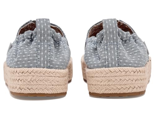 Zapatos TOMS Valencia con plataforma Niagara Mist Chambray Dot en talla 32 EU 7