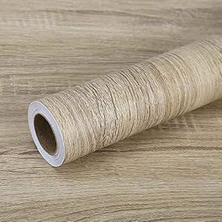 Self Adhesive Vinyl Film Retro Wood Look Furniture Sticker Paper Wallpaper for Kitchen Cabinets Shelves Cupboard Table Desk Countertop Walls Furniture Crafts Removable Waterproof 40CMX2.5M