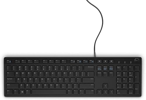 Miniatura 2 de DELL - Teclado de escritorio con cable USB multimedia, en inglés, Modelo KB216. (Idioma español no garantizado), Negro