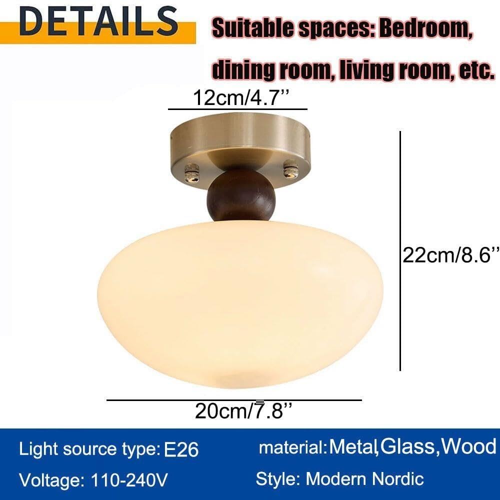 Lampada da soffitto con Paralume in Vetro in Stile Francese