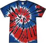 Colortone 100% Cotton Tie Dye T-Shirt for Women and Men, X-Large, Independence