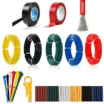 Amiph 14AWG Flexible Silicone Electric Wire Power Cable Routing 5 ...