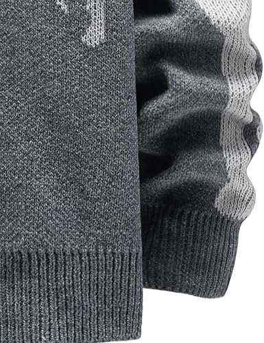 Image of Yimoon Men's Skeleton Print Cardigan Sweaters Casual V Neck Button Down Open Front Sweater Coats