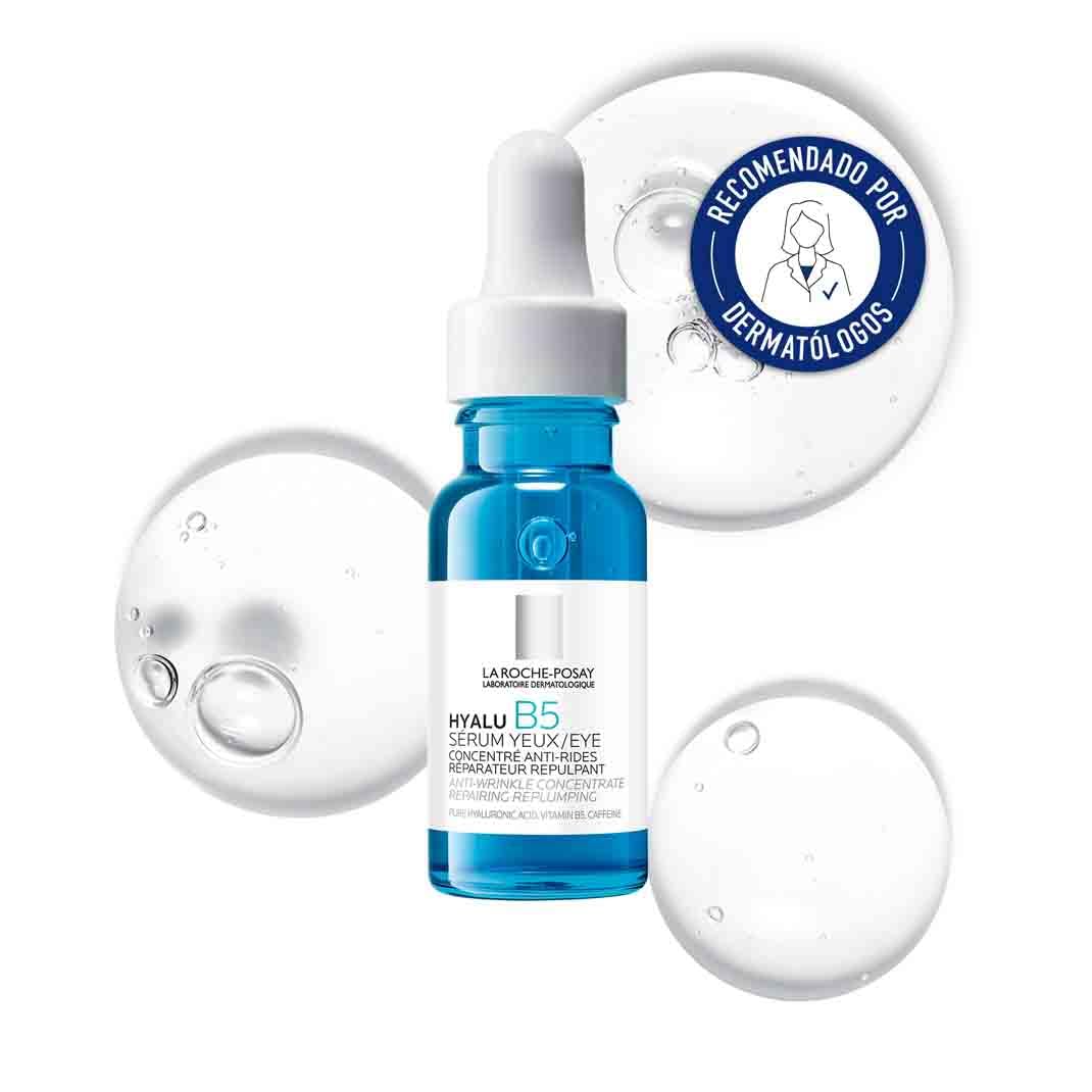 La Roche Posay Sérum de Ojos, Tratamiento Dermatológico Reparador y Rellenador, Apto para Pieles Sensibles, Fórmula con Ácido Hialurónico y Vitamina B5, Hyalu B5, 15 ml