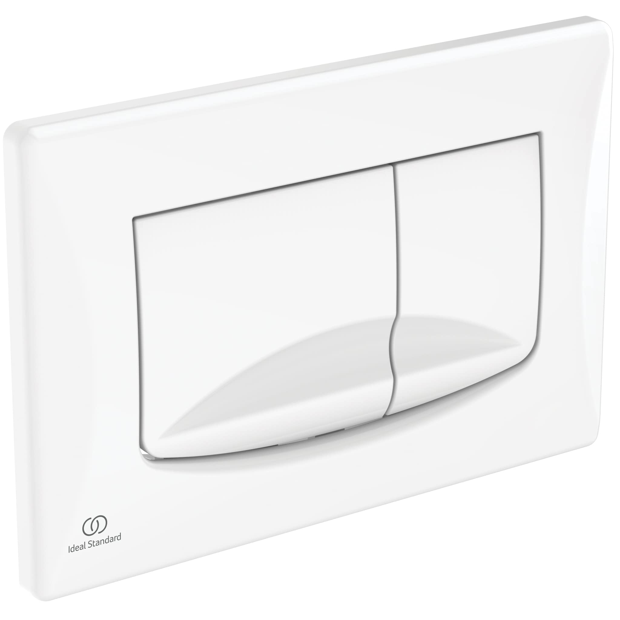 Ideal Standard Solea Placca di scarico per WC, tecnologia a doppio scarico tramite sgancio meccanico, facile da usare e design durevole – Bianco (245x19x165 mm)