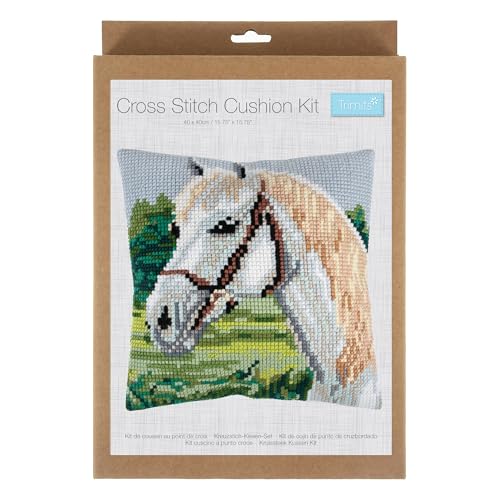 Trimits Cross Stitch Cushion Kit, Cushion Back Included, Pre Printed Canvas - Image 2