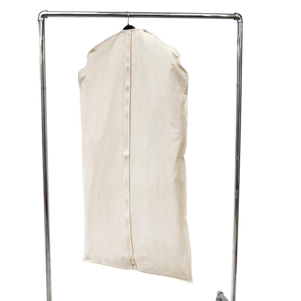 100% Cotton Canvas Long Suit or Coat Bag, Unbleached and Natural