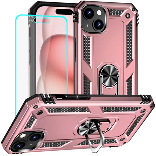 Étui iPhone 15 antichoc or rose idéal pour filmer et regarder des vidéos