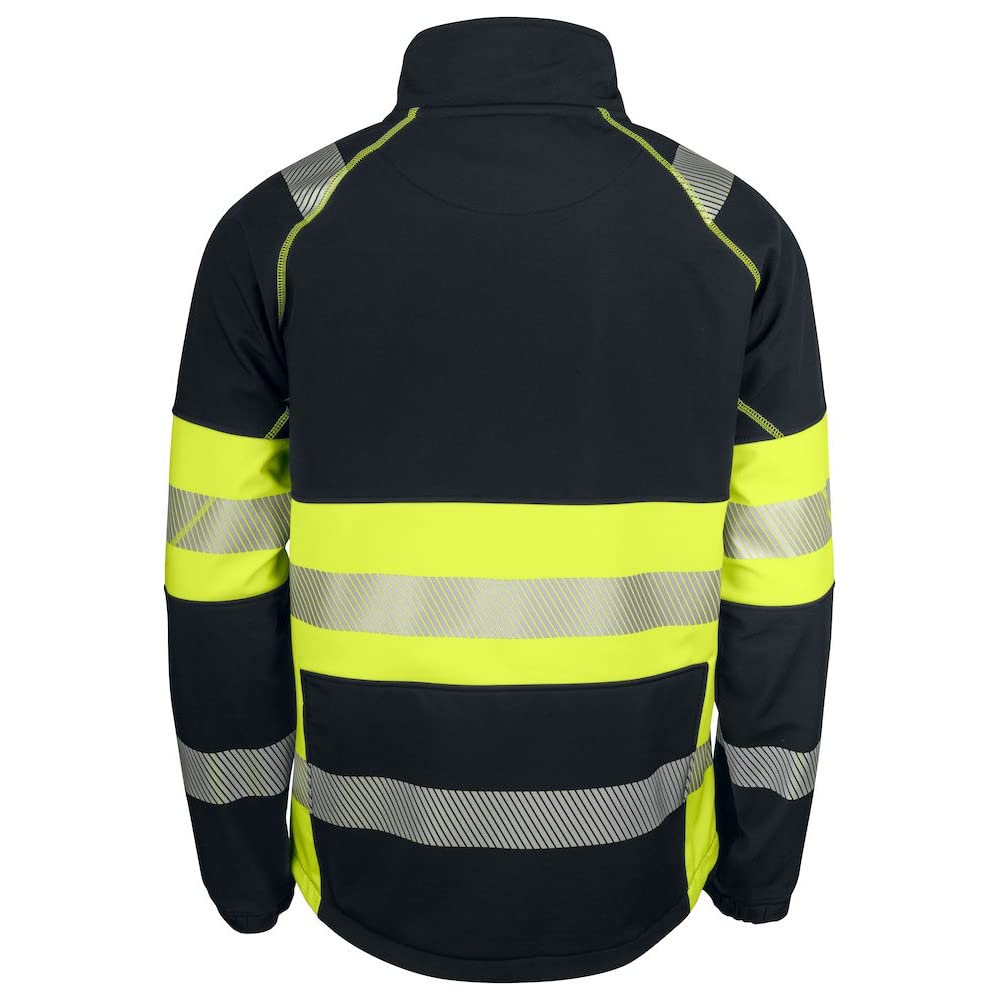 6443 - Chaqueta softshell con rayas reflectantes segmentadas EN 20471, chaqueta de protección de advertencia clase 1