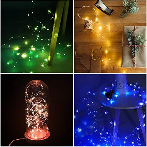 16 Colors Changing Fairy String Lights Usb Powered With Remote Control, 33Ft 100 Rgb Led Bright Silver Wire Firefly Lights For Christmas Tree Wedding Party Indoor Garden Patio Holiday Outdoor Décor #TOP7