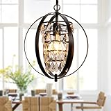 Modern Globe Crystal Chandeliers, Industrial Pendant Light Fixture, Farmhouse Ceiling Light Fixture,
