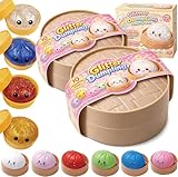 Glitter Dumpling Squishy - Random Dumpling Squishy Mystery Box, 10 Colors Dumplings Squishy Toy, More Surprises (Random-2PC)