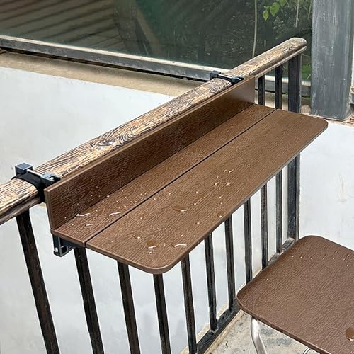 Table de balcon réglable et rabattable, bureau suspendu gain de place - 3