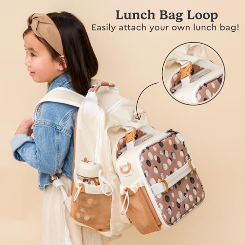 Image of Bentgo Kids Backpack (Whimsy & Wonder Collection) - Lightweight 14'' for School, Travel & Daycare - Ideal for Kids 4+, Durable & Water-Resistant, Roomy Interior, Loop for Lunch Bag (Spots & Dots)