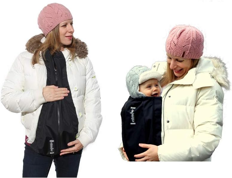Maternity Coat Alternative. Jacket Extender Lined with Polartec Fleece. Nylon Outer Shell | Converts Any Zip Up Coat, Doubles as Baby Cover, 1 Size (Fleece-Lined Coat Extender)