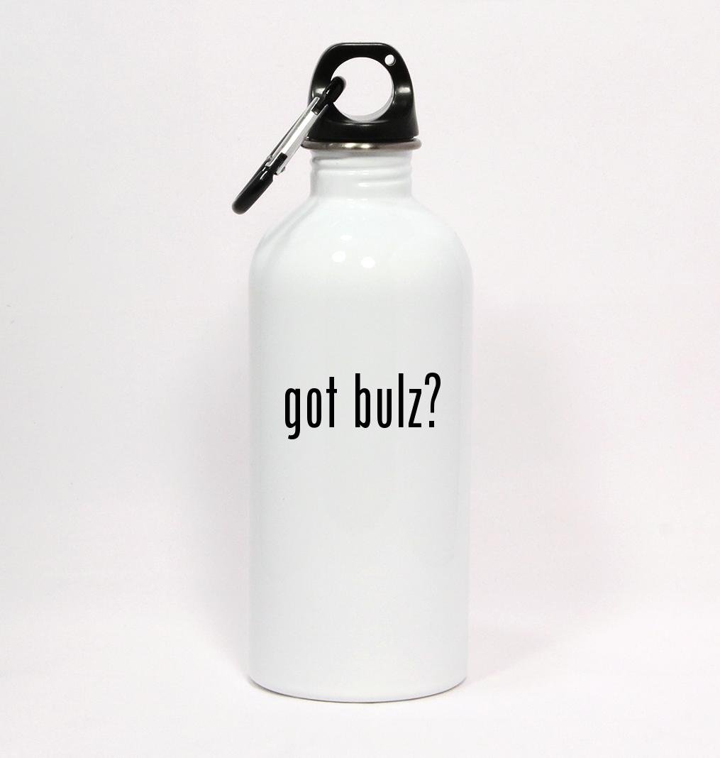 got Bulz? - White Water Bottle with Carabiner 20oz