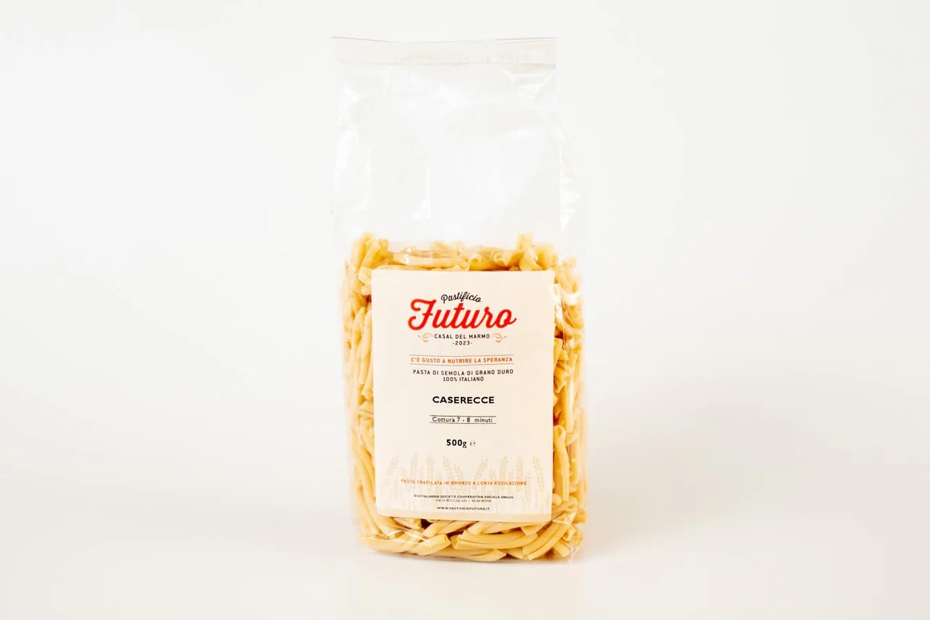 15 x 500 g - Caserecce - Pasta di Grano Duro - Prodotta da IDM Casal Del Marmo - Prodotta nel Lazio - Pacco da 500 g - Pastificio Futuro