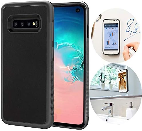 CloudValley Anti Gravity Galaxy S10 Case, Magical Nano Can Stick to Glass, Whiteboards, Tile and Smooth Flat Surfaces for Samsung Galaxy S10 (2019)-Black