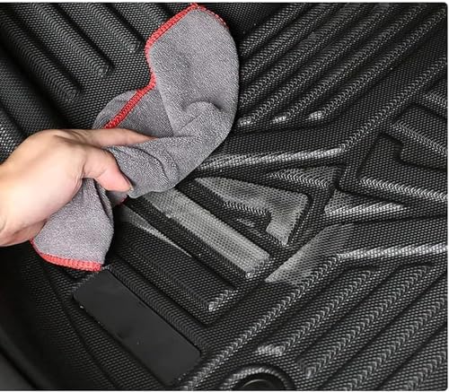 Ensemble d'accessoires de tapis de voiture noirs imperméables avec clips - 3