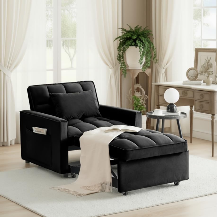 Amazon.com: Trygoal Convertible Sleeper Chair, Pull Out Chair Sleeper ...