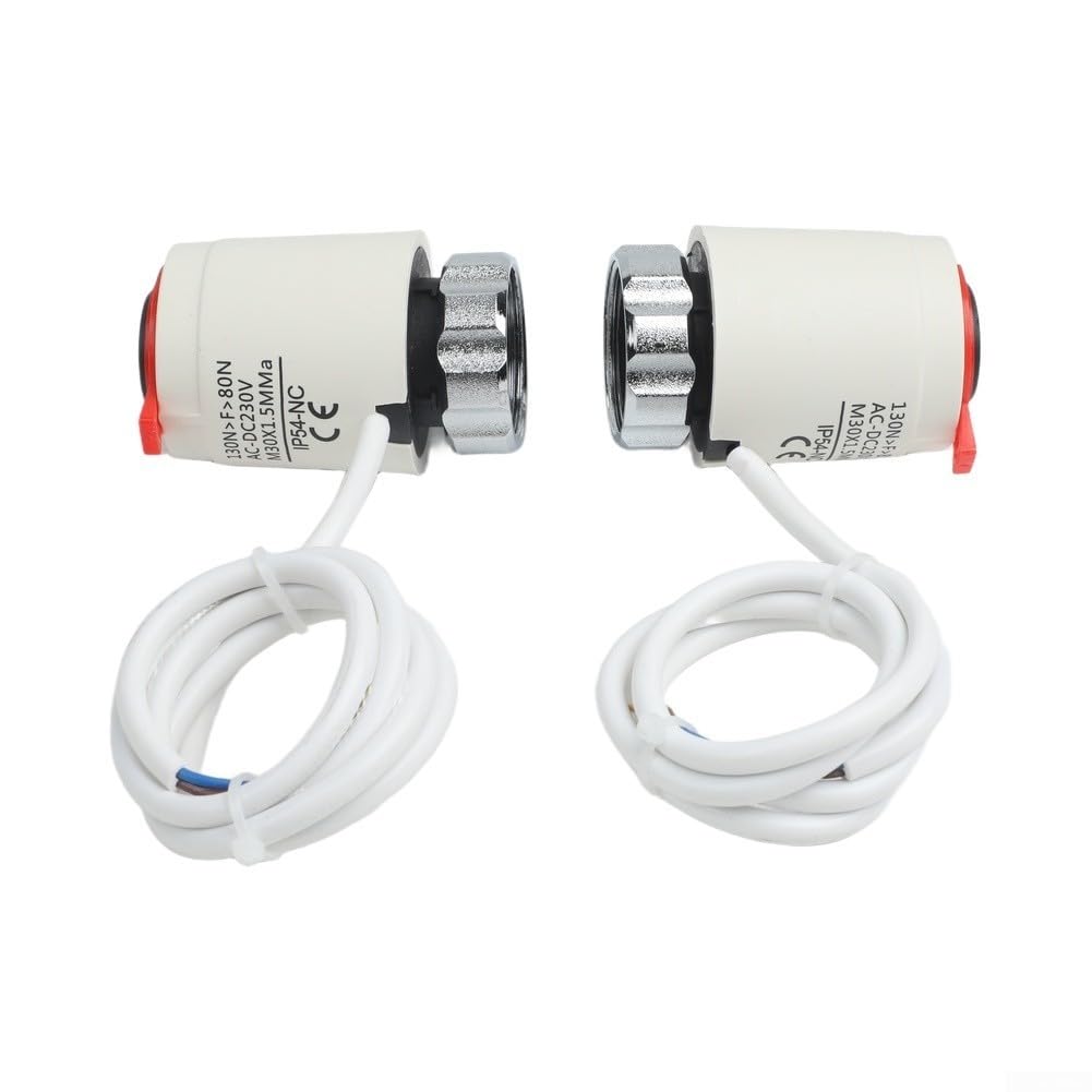 Attuatore elettrico intelligente per UFH 230 V, normalmente chiuso, M30 x 1,5, motore silenzioso a risparmio energetico per regolatore di riscaldamento a pavimento e regolazione collettore, 12 pezzi