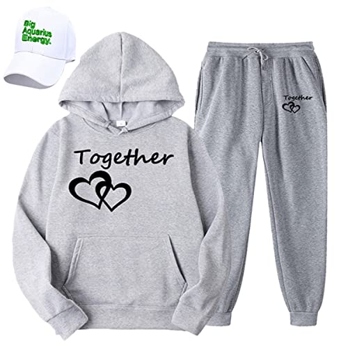 Survêtement homme 2 pièces couleur Gray-t en taille XXL avec casquette assortie et capuche