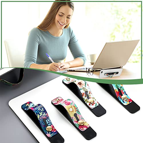 Image of Weewooday 6 Pieces Phone Grip Holder Cell Phone Grip Strap Telescopic Finger Strap Stand Universal Finger Kickstand for Most Smartphones(Vintage Color,Floral)