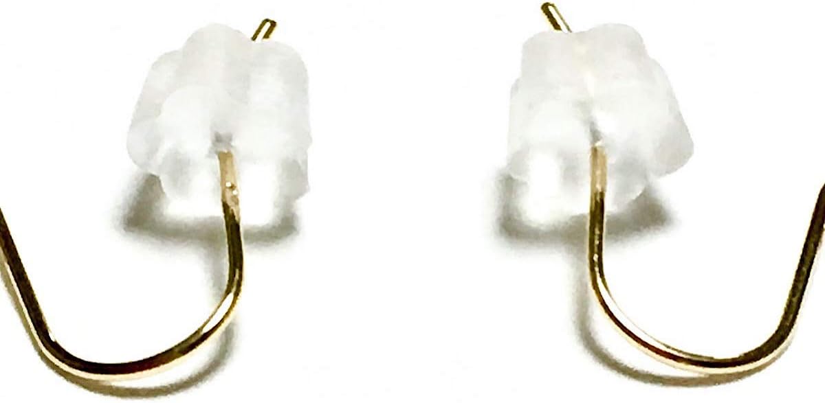 Rvaru】 K18ピアス 淡水真珠 パール フラワー キューブタイプ (S