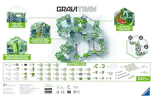 Ravensburger GraviTrax Action-Set XXL Skytrax, Innovatives Kugelbahnsystem Funktionen, Murmelbahn & Konstruktionsspielzeug ab 8 Jahren, kombinierbar mit Allen GraviTrax Produkten