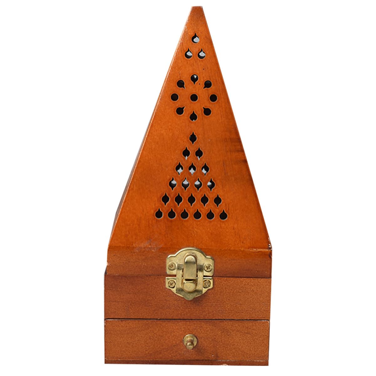 Holz Weihrauchbrenner in Pyramidenform Tisch Räuchergefäß für Meditation und Entspannung Schreibtischdekoration für Weihnachten und Einzug