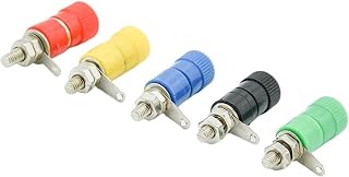 100 Uds Bloques de terminales Conector de Terminal Amplificador de 4mm Poste de encuadernación Conector Banana Montaje 5 Colores Rojo Negro Azul Verde(100 Yellow)