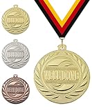 Medaille Well Done Ø 50 mm, mit individuellem Wunschtext in Gold, Silber & Bronze Farbe | Für Fußball, Schwimmen, Leichtathletik, Tennis, Kindergeburtstage etc. (Bronze, ohne Beschriftung)