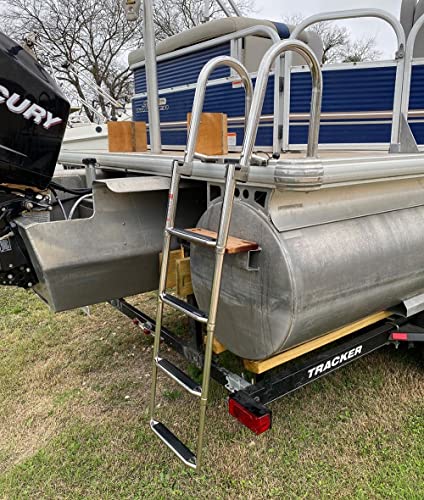 Escalera telescópica de 4 peldaños para barco acero inoxidable miniatura 7