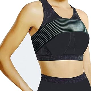 BANWMEN Post Surgical Implant Stabilizer Strap Support Brace Bandage, Breast Augmentation and Reduction Band, Chest Compression Support Band for Large Breast Exercise, Fits Most (black)