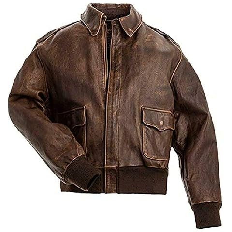 Miracle Trading A-2 Brown Jacket | Bomber Jacket | Distressed Leather Jacket | 2XS to 5XL (m) Cover
