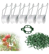 Tomato Roller Hooks with String and Tomato Trellis Clips, Plant Support Clip for Climbing Plants,...