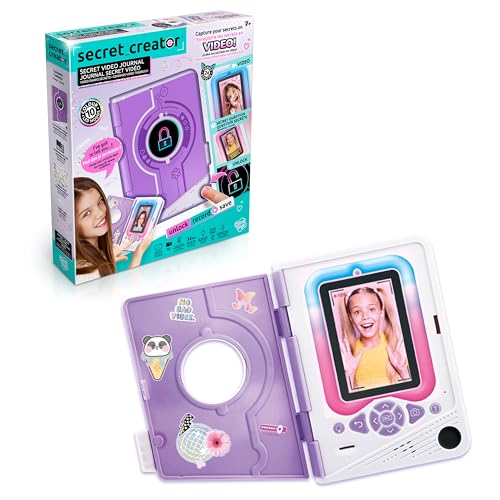 Secret Creator Secret Video Journal Fingerprint-Locked Video Diary with LED Lights 15 Filters & 4GB Storage Secure Creative electronic Journal for Kids Aged 7+