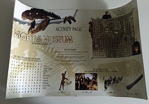 NIGHT AT THE MUSEUM - 13"x20" D/S Original Promo Movie Poster 2006 Rare Games Ben Stiller Robin Williams image 2