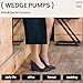 IDIFU Navy Blue Wedges for Women - Closed Toe Wedge Pumps with Low Heel & Pointed Toe - Work & Office Formal Business Dress Shoes - Cute, Casual & Dressy - Comfortable & Trendy (Navy, 8.5)