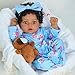 SCOM Lifelike Reborn Black Girl - 20 Inch African American Newborn Baby Girl, Real Life Baby Dolls with Weighted Soft Cloth Body for Kids Age 3 +