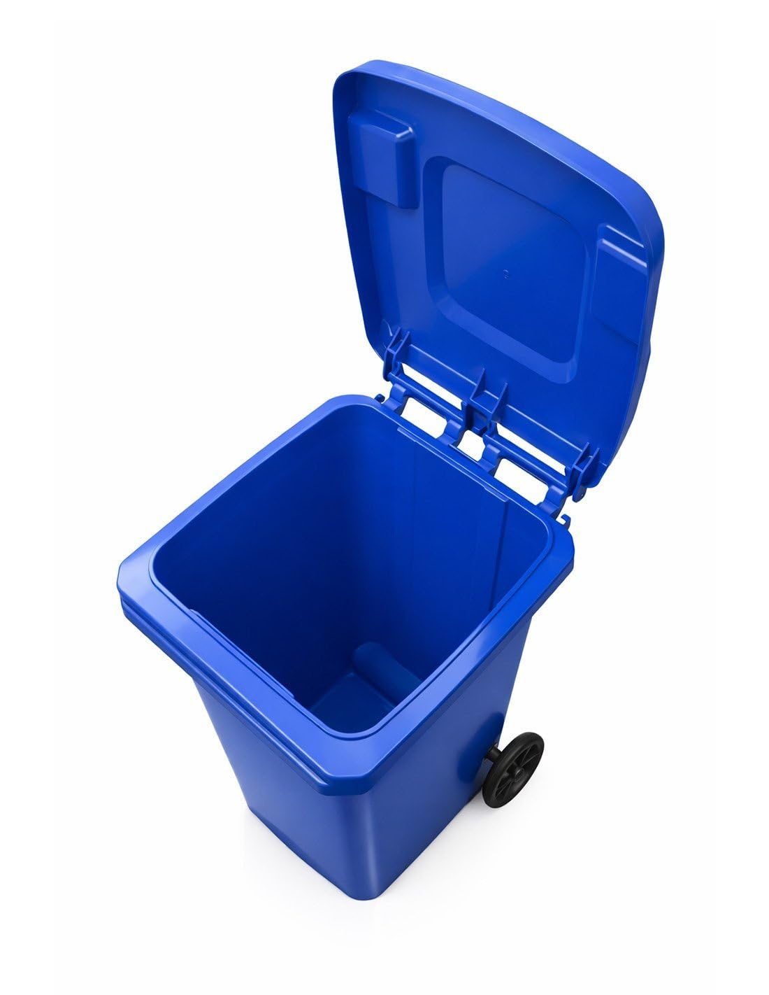 JARDIN202 - Contenedor de Basura Reciclables de Colores con Ruedas y Mango Antideslizantes | 120L, 240L, 360L, 800L y 1100L | 120 L (Azul)
