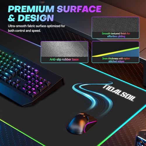 RGB Gaming Mouse Pad with 15W Wireless Charger