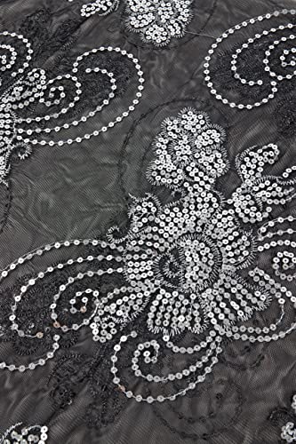 Image of BABEYOND 1920s Sequined Shawl Wraps for Women Fringed Evening Cape Wedding Bridal Shawl Scarf for Evening Dresses Party