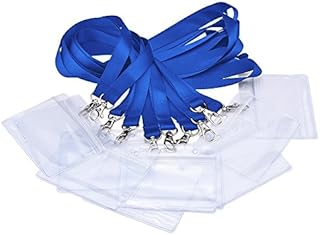 Badge Card Holder with Neck Lanyard Strap for Business, Exhibition and Office (Set of 10)