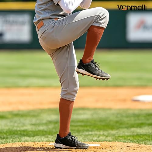Image of VONMELLI Youth Baseball Belt and Socks Combo, Elastic Softball Belts and Socks for Boys and Adult (2 Pairs of Socks & 1 Belt)
