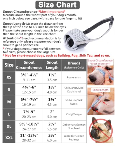 Image of LUCKYPAW Dog Muzzle Anti Biting Barking and Chewing with Comfortable Mesh Soft Fabric and Adjustable Strap, Suitable for Small, Medium and Large Dogs