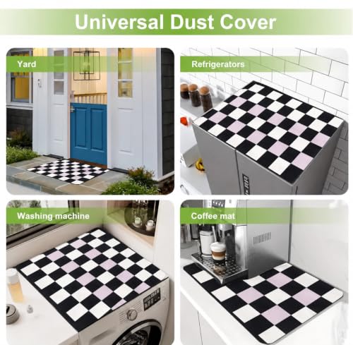 Image of Homecloud Non-Slip Washing Machine Mat - Durable Waterproof Protective Cover for Washer & Dryer, Dust-Resistant Mat Ideal for Laundry Room & Kitchen Appliances (Black Grey)