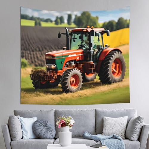 Tapisserie murale tracteurs agricoles grand tissu déco